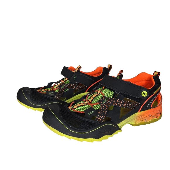 Jambu Boys Black & Neon Orange Athletic Sandals 5M - Durable Rubber Sole & Brea - Picture 2 of 8